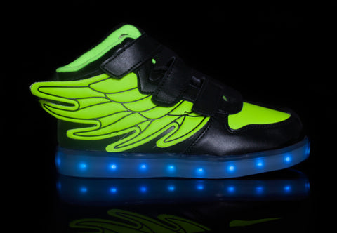 2016  light up shoes online Kids Tone Super Pegasus (Black & Green)