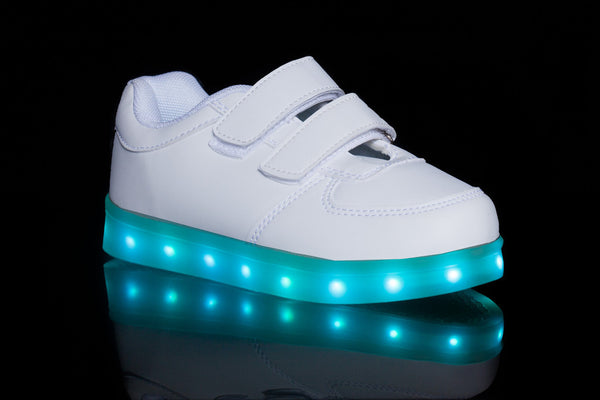 2016 light up shoes online Kids Sirius Velcro (White)