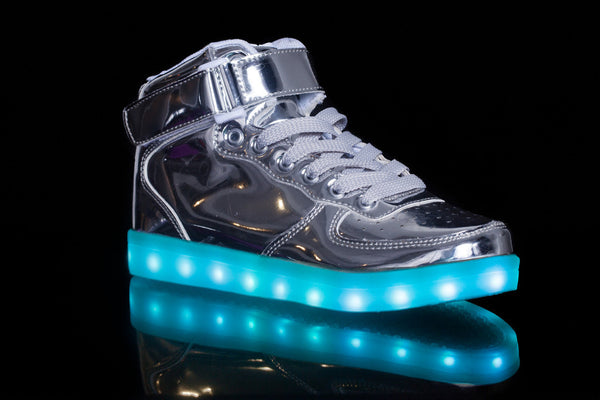 Light up shoes online Mens Metallic Super Nova (Silver)